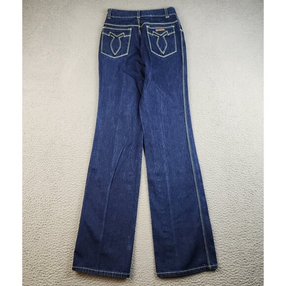 Vintage L'Avion Jeans 30 XL Bootcut Dark Wash Blue Denim Pants Western - Picture 1 of 12